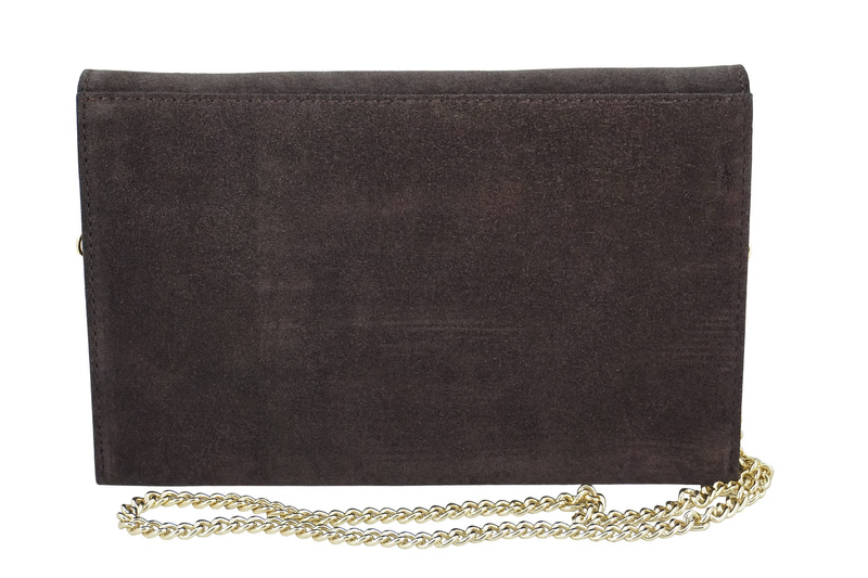 Stylowa kopertówka zamszowa Barberinis - Brązowa ciemna