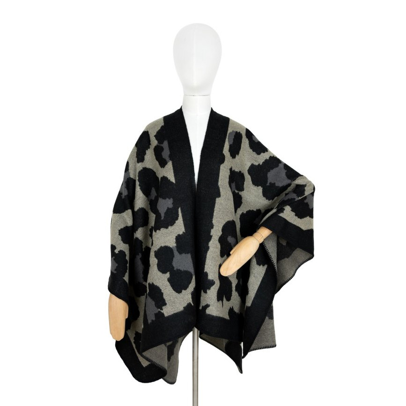 Ponczo Cozy Leopard