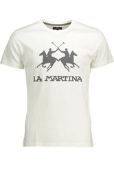 BIAŁY T-SHIRT MĘSKI Z KRÓTKIM RĘKAWEM LA MARTINA