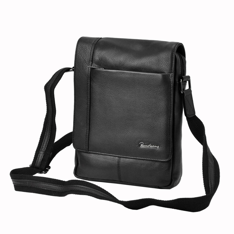 Pierre Andreus męska saszetka torba z klapką ze skóry naturalnej Codzienna