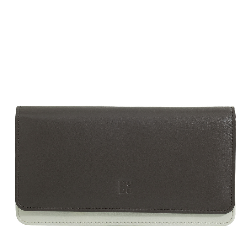 DUDU portfel damski skóra naturalna podłużna portmonetka zatrzask