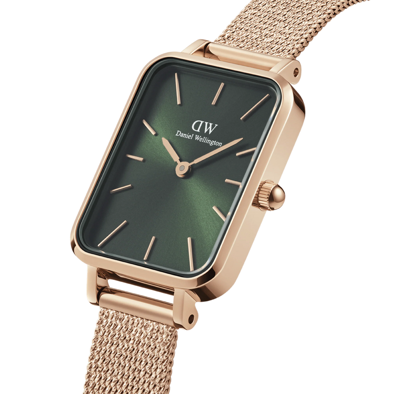 ZEGAREK DAMSKI DANIEL WELLINGTON Quadro Pressed Melrose Emerald 20mm DW00100445+ BOX (zw505n)