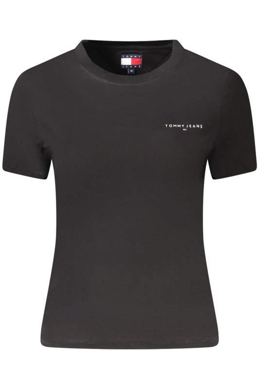 TOMMY HILFIGER DAMSKI T-SHIRT Z KRÓTKIM RĘKAWEM W KOLORZE CZARNYM