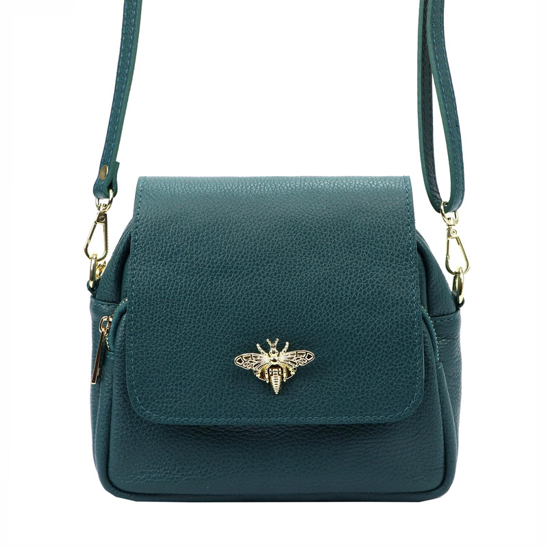 Skórzana zgrabna elegancka damska listonoszka z kieszeniami na ramię Luka