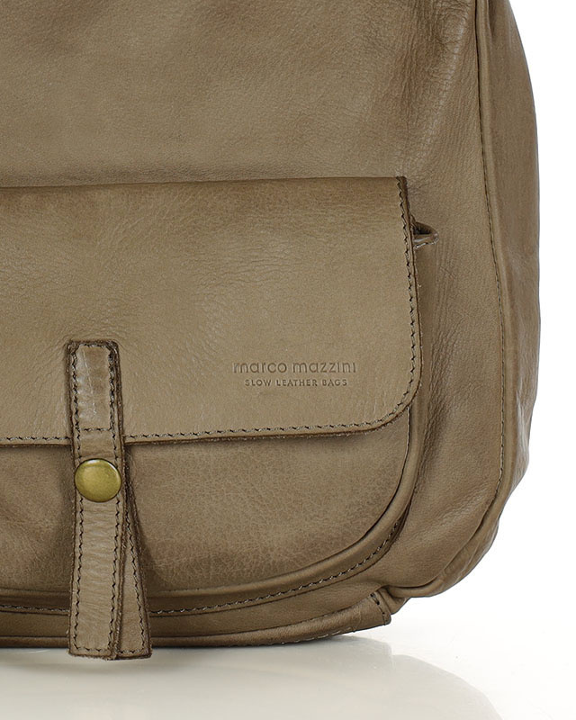 Torebka worek skóra naturalna hobo bag - MARCO MAZZINI beżowa