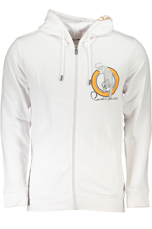 BIAŁA BLUZA MĘSKA Z ZAMKIEM KLASY CAVALLI