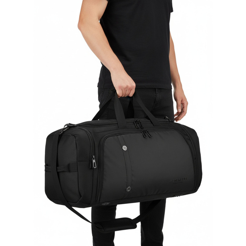 Sportowa torba treningowa z poliestru w czarnym kolorze - Peterson