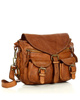 MARCO MAZZINI Skórzana torebka listonoszka z kieszeniami safari handmade bag camel