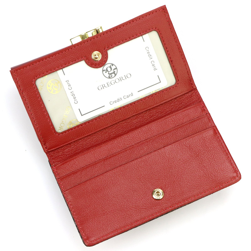 Klasyczny Skórzany damski portfel ze wzorem węża