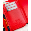 Czerwony, lakierowany portfel damski wykonany ze skóry ekologicznej o przestrzennej fakturze - Peterson
