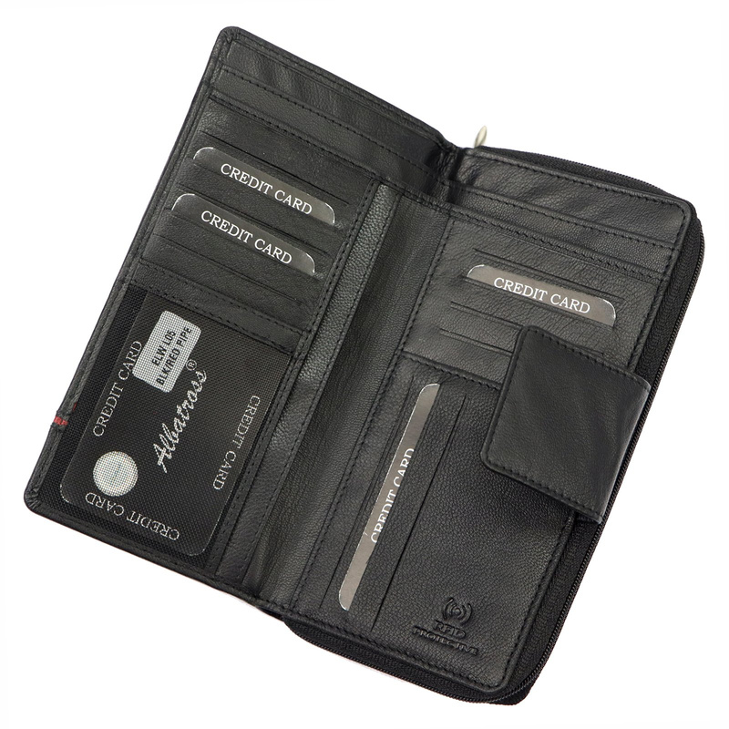 Albatross damski pionowy portfel skóra naturalna duża portmonetka podłużna 