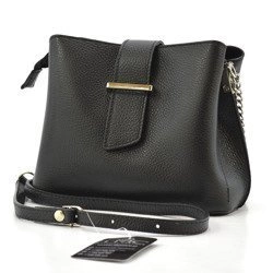 Luka damska listonoszka na ramię skóra naturalna elegancka dwukomorowa