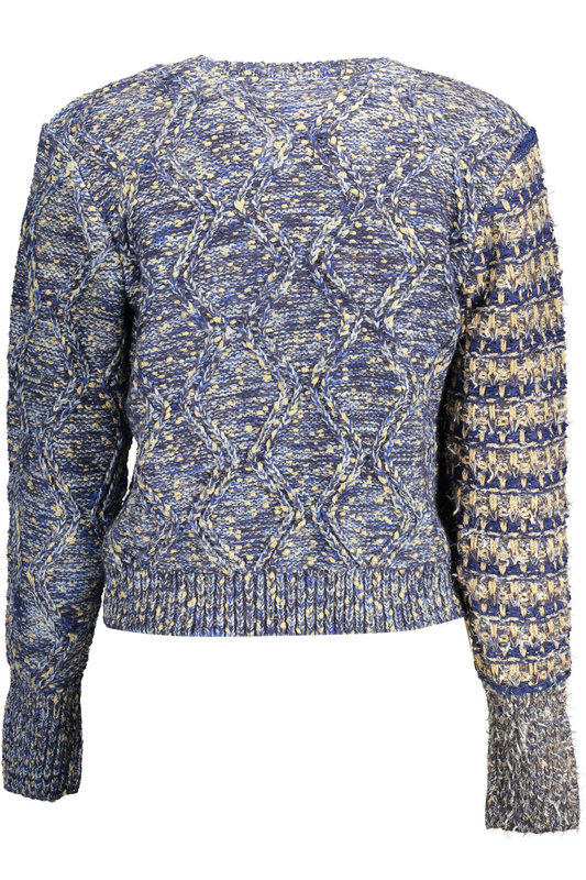 NIEBIESKI SWETER DESIGUAL DAMSKI