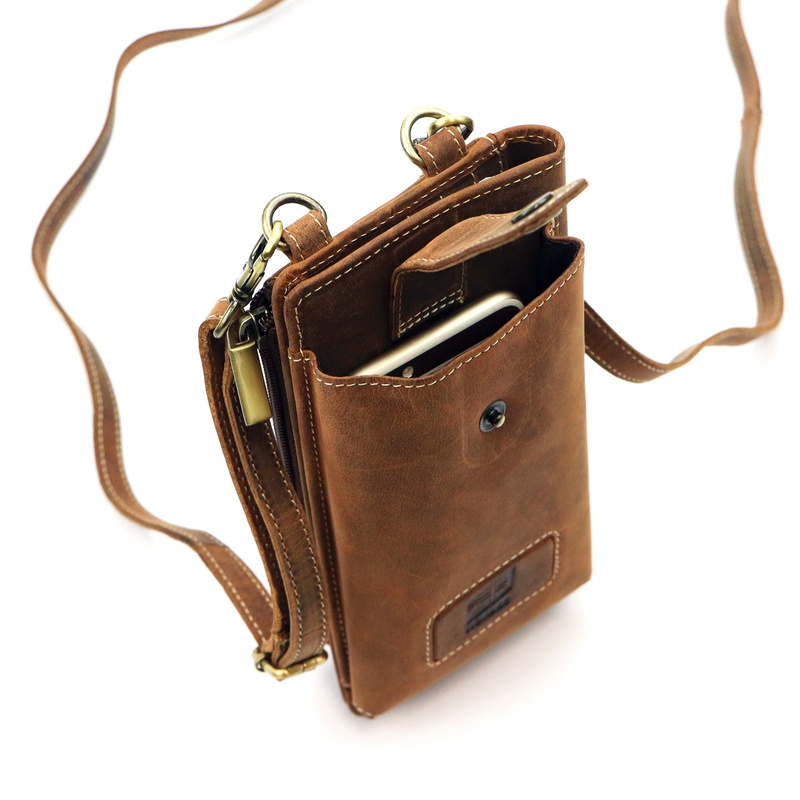 Nordee męska saszetka skóra naturalna mała torba na ramię z kieszeniami