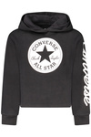 Bluza z kapturem Converse dla dziewcząt zapinana na zamek, czarna