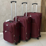 EASY TRIP zestaw trzech walizek na kółkach miękkie materiałowe kieszenie