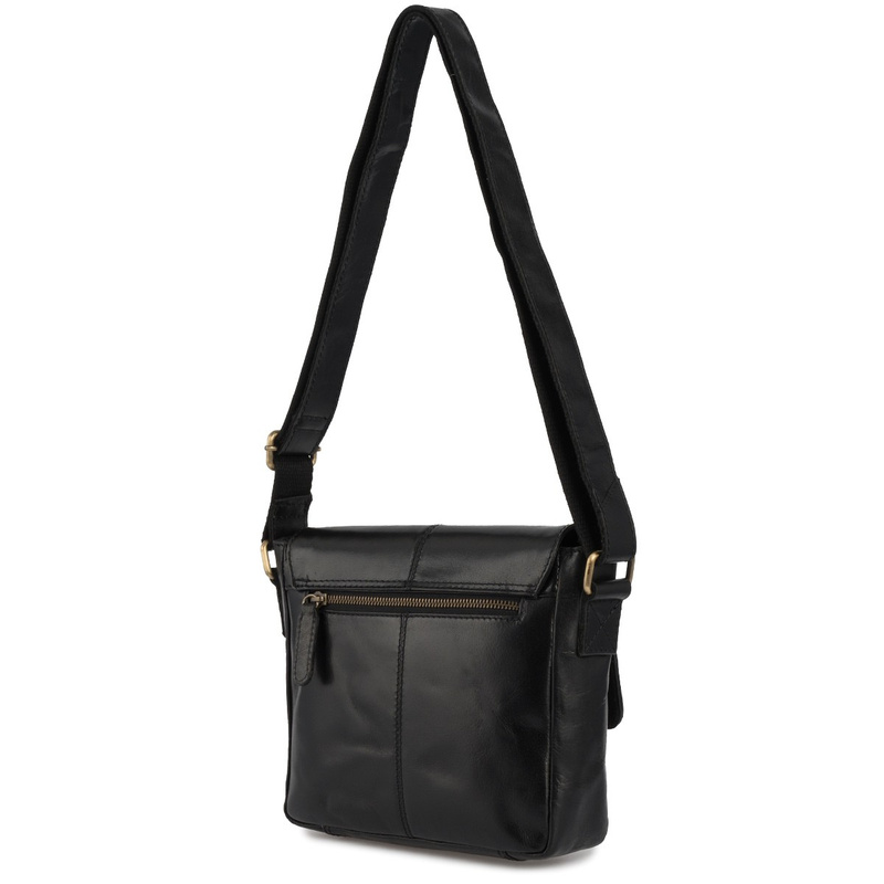 Torba męska skórzana na ramię zgrabna czarna elegancka Beltimore N03