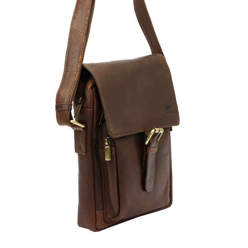 Pojemna Męska saszetka ze skóry naturalnej torba na i przez ramię Nordee