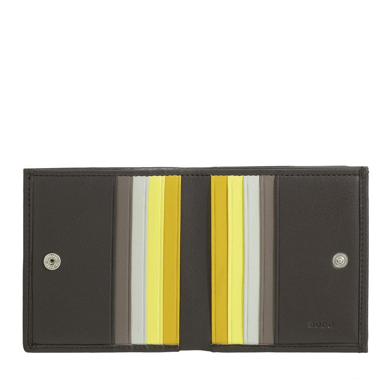 DuDu portmonetka portfel skóra naturalna Mała kontrastujące kolory RFID