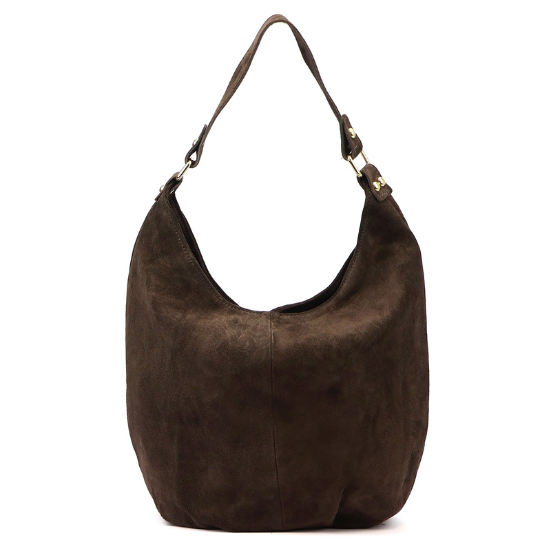 Vera Pelle damska torebka na ramię skóra naturalna zamszowa shopperbag