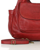 Włoska torebka skórzana z kieszenią retro bag handmade - MARCO MAZZINI bordo czerwona