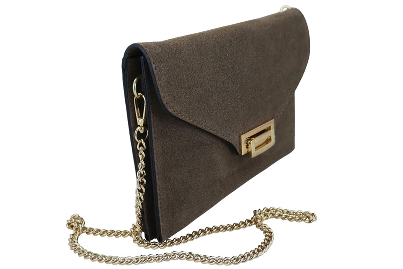 Stylowa kopertówka zamszowa Barberinis - Beżowa ciemna