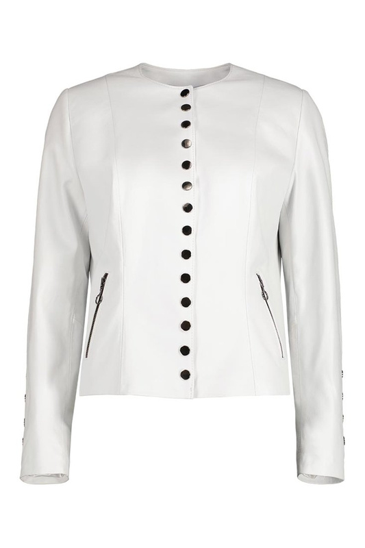 Bukowski damska Skórzana kurtka "Honorata" zapinana na guziki