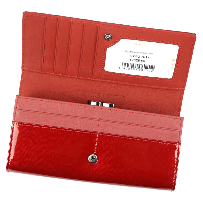 Cavaldi damski portfel skóra naturalna lakierowana duża portmonetka