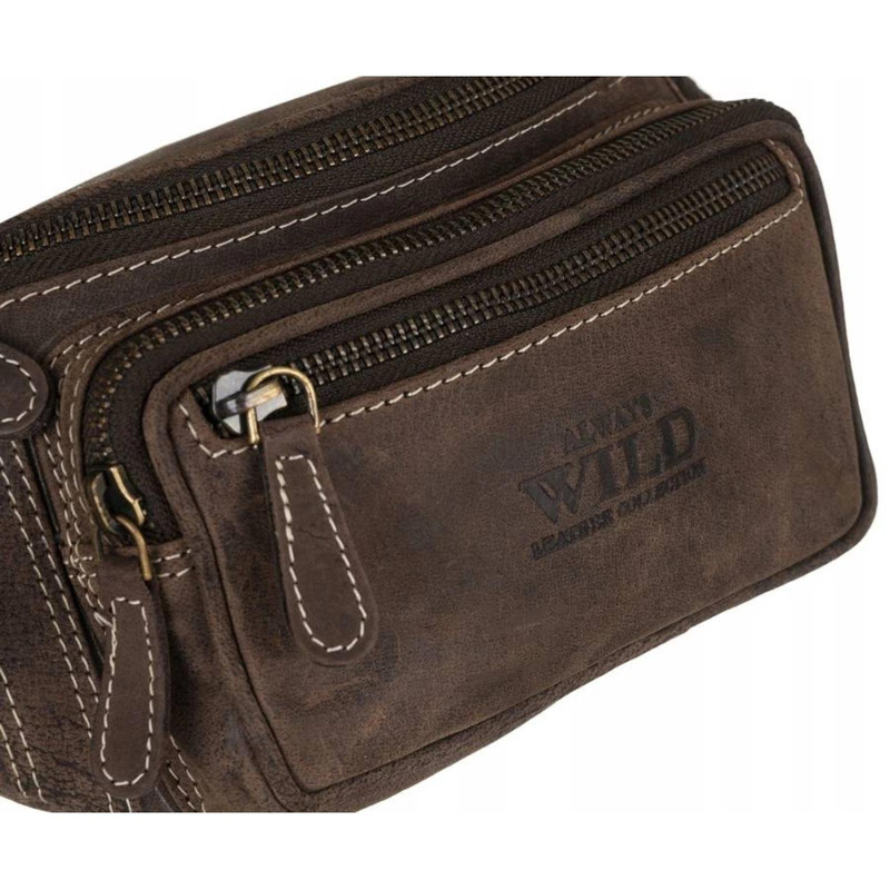 Always Wild męska nerka biodrowa skóra naturalna z kieszeniami przez ramię