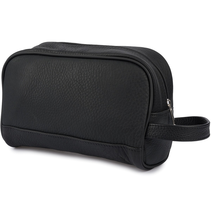 Kosmetyczka skórzana czarna saszetka podróżna elegancka Beltimore R24