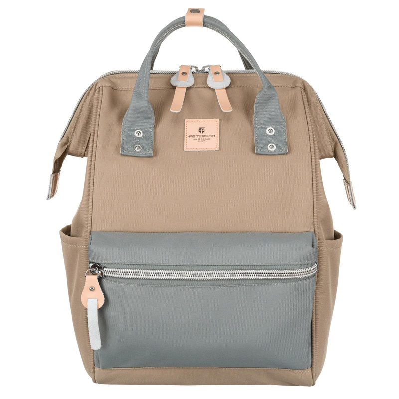 Damski plecak z tworzywa Peterson PTN BETA KHAKI-GRAY