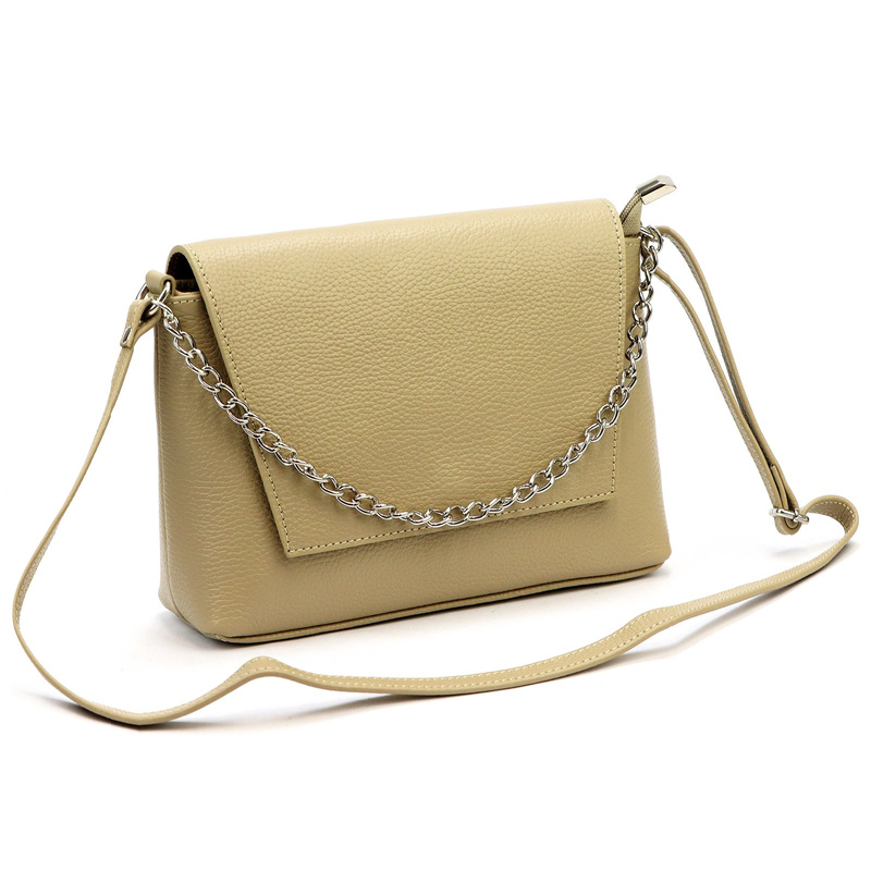 Luka Listonoszka damska skórzana torebka na ramię krótki łańcuszek klapa