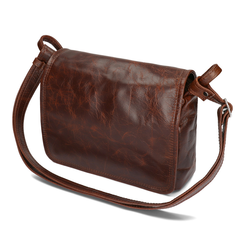 Listonoszka dwukomorowa skórzana klasyczna torebka na ramię Voyager