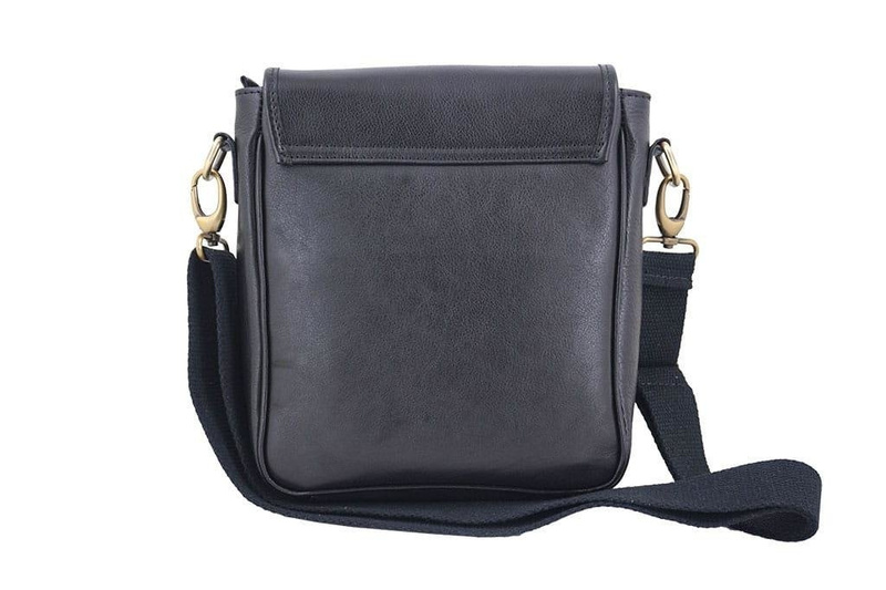 Torba męska ze skóry naturalnej na ramię - Czarna