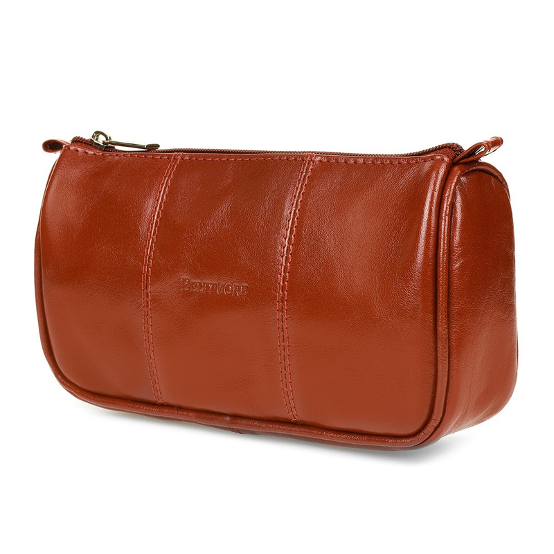 Beltimore Kosmetyczka Skórzana brązowa piórnik M79