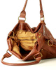 Torebka skórzana XL shopper vintage bag z kieszeniami vera pelle - MARCO MAZZINI brąz migdałowy