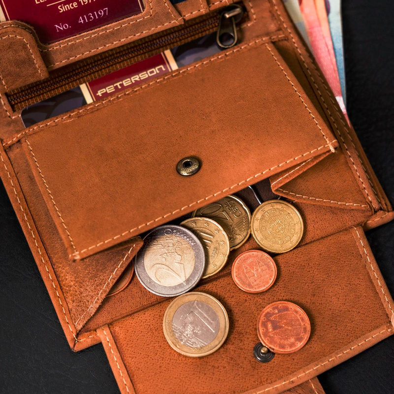 Skórzany męski portfel Peterson PTN 333Z 2-1-5