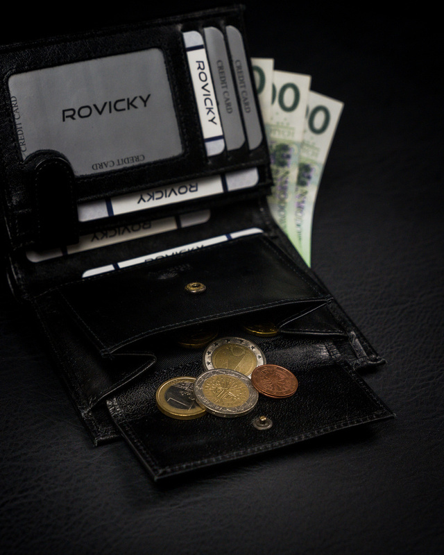 Stylowy Skórzany męski duży portfel z RFID Rovicky