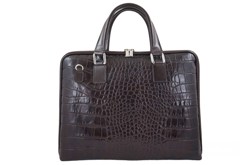 Torba na laptopa damska skórzana Barberinis - Brązowa ciemna