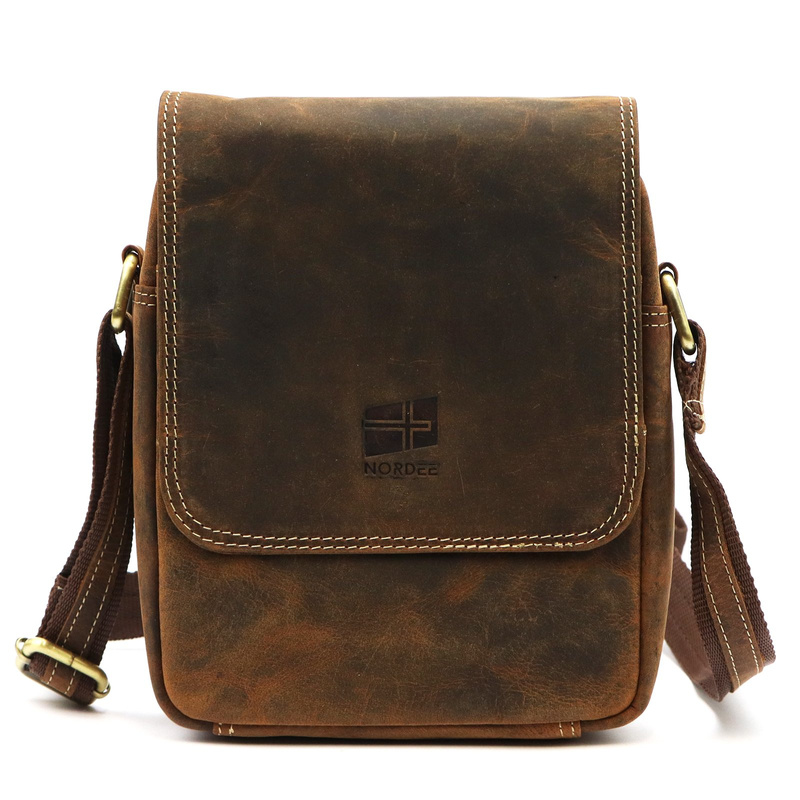Nordee męska saszetka skóra naturalna torba miejska na ramię z kieszeniami