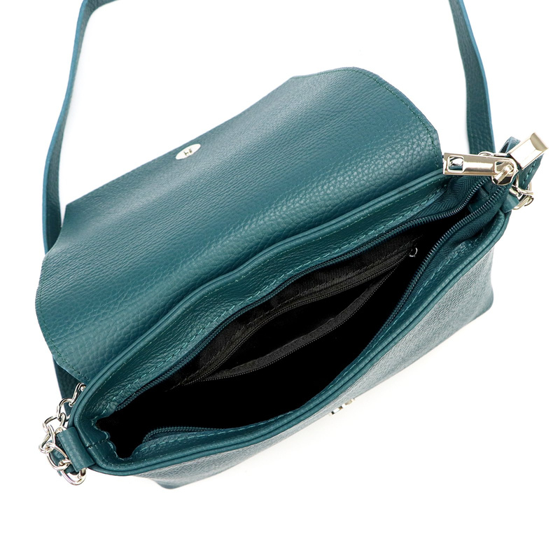 Luka Listonoszka damska skórzana torebka na ramię krótki łańcuszek klapa