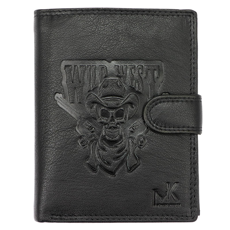 Money Kepper portfel pionowy męski skóra naturalna męski wzór system RFID