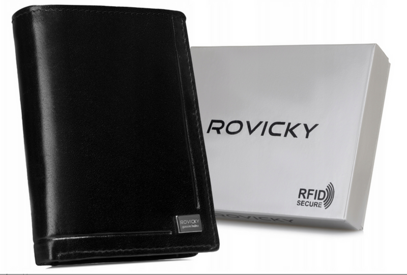 Duży skórzany portfel męski bez zapięcia Rovicky
