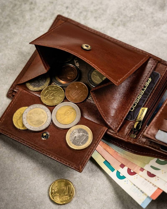 Zestaw prezentowy: elegancki skórzany portfel, etui na karty i brelok - Peterson
