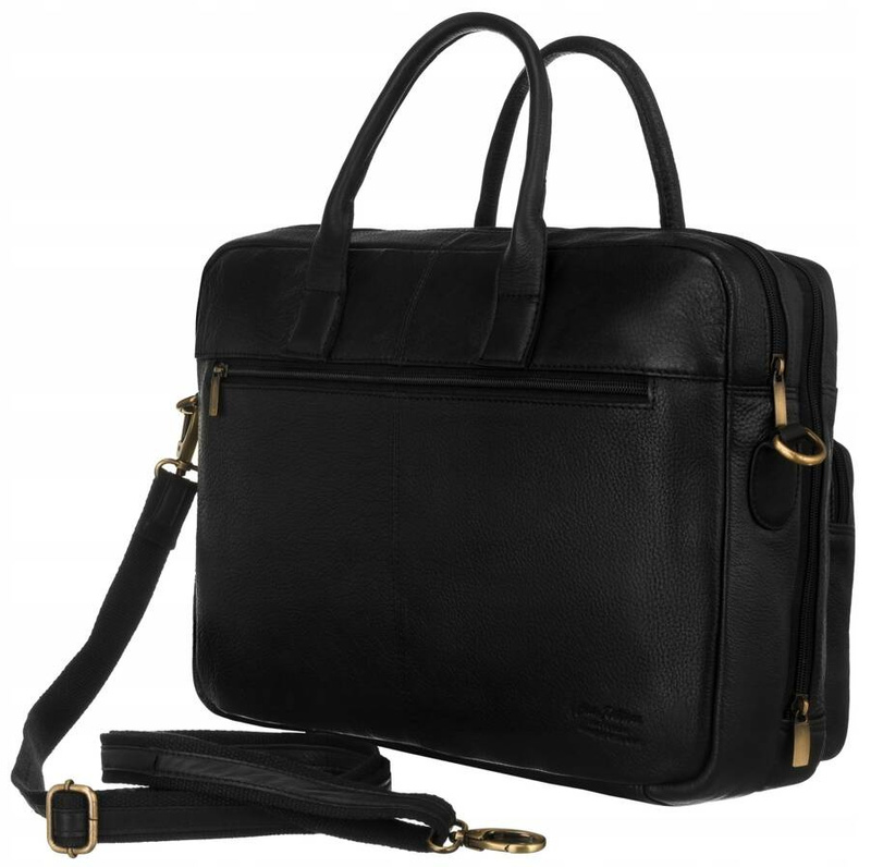 Pojemna, męska torba na laptopa ze skóry naturalnej - Peterson