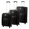 EASY TRIP zestaw podróżnych trzech walizek na kółkach materiałowe