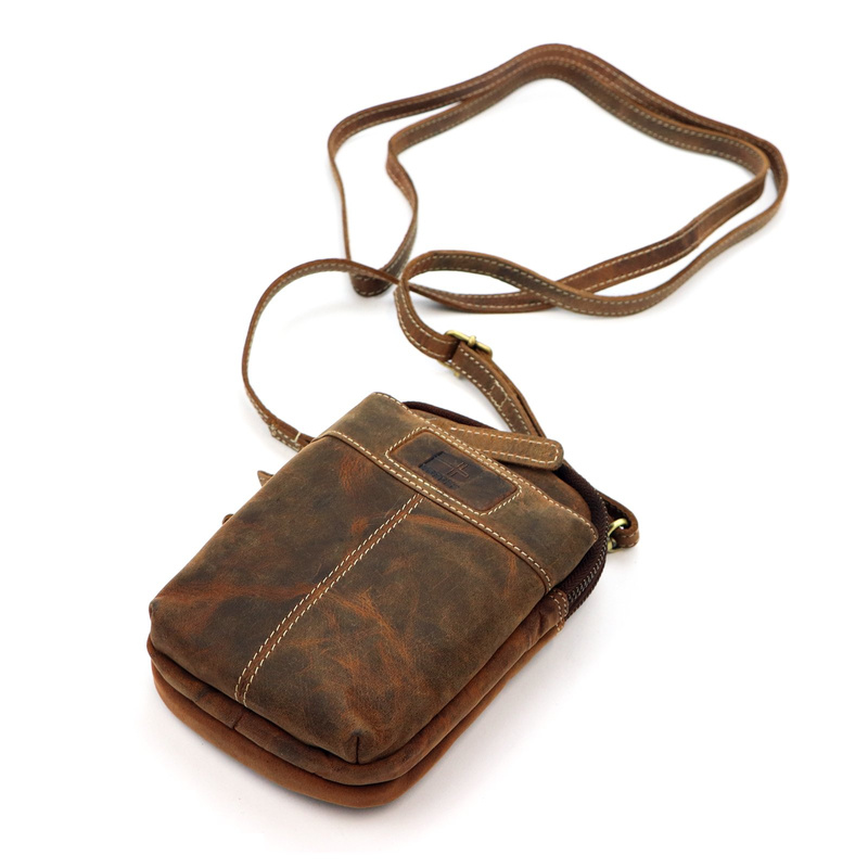 Nordee męska saszetka skóra naturalna mała torba na ramię z kieszeniami