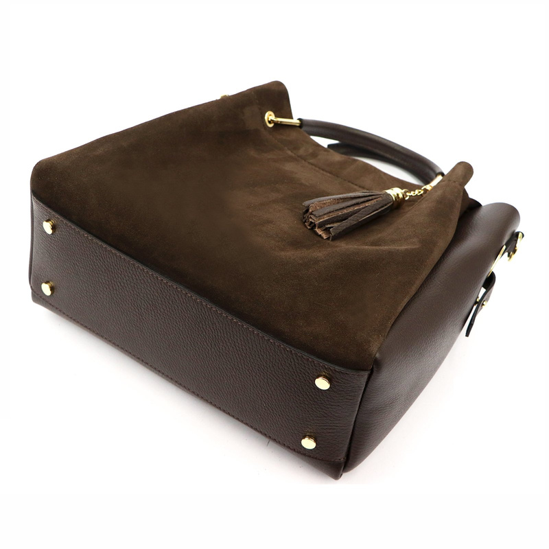 Vera Pelle damski kuferek skóra naturalna z organizerem i paskiem stylowa