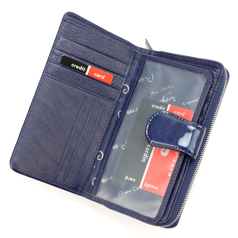 Pierre Cardin damski pionowy duży portfel skórzany podłużna portmonetka