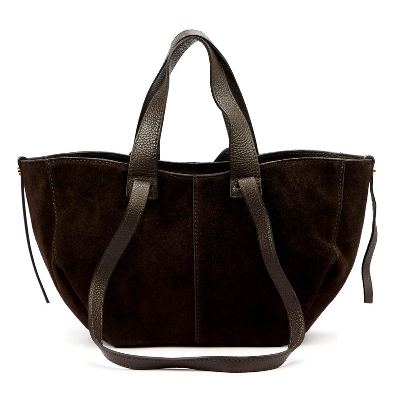 Vera Pelle damska shopperbag skórzana zamszowa torebka na ramię pojemna